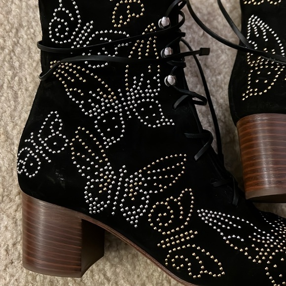 Valentino Butterfly-Studded Lace-Up Boot - Picture 6 of 9